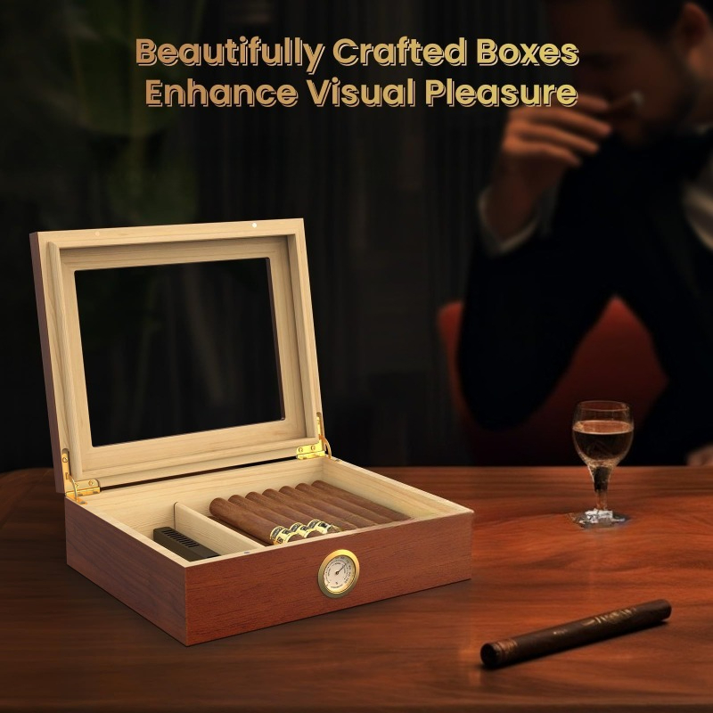 Cigar Humidor Box Cigar Case w - Home Fragrance Maple Walnut recension och pris