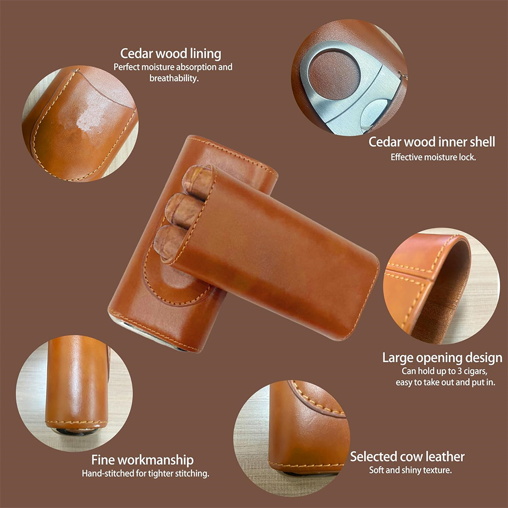 Cigar Case Travel Humidor Kit  - Home Fragrance Maple Walnut recension och pris