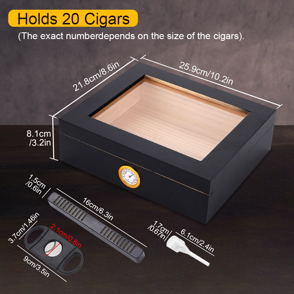 20-30 Cigar Humidor Cedar Wood - Home Fragrance Maple Walnut recension och pris