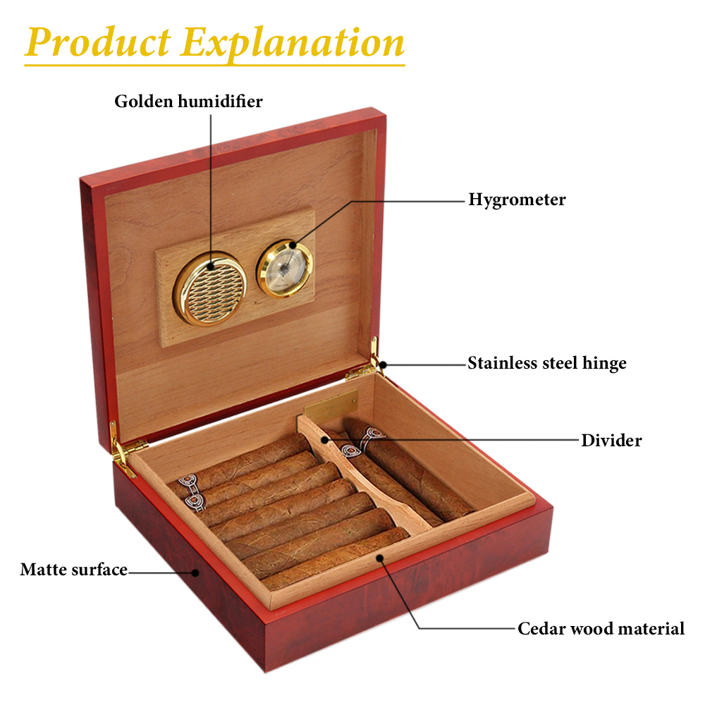 20Count Cigar Humidor Box Ceda - Home Fragrance Maple Walnut recension och pris