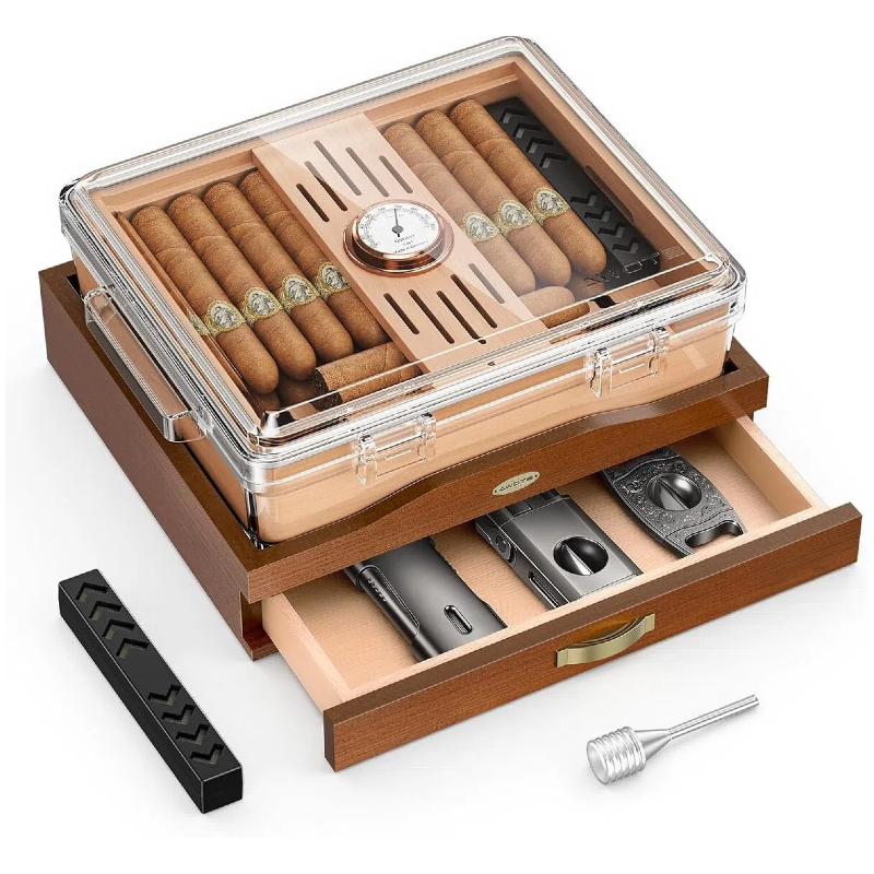 Acrylic Cigar Humidor Box, Des - Home Fragrance Maple Walnut recension och pris