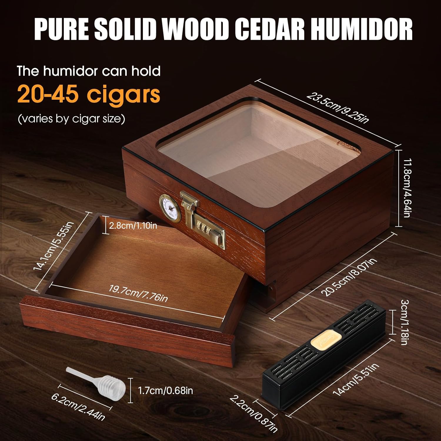 Cigar Humidor, Cedar Wood Ciga - Home Fragrance Maple Walnut recension och pris