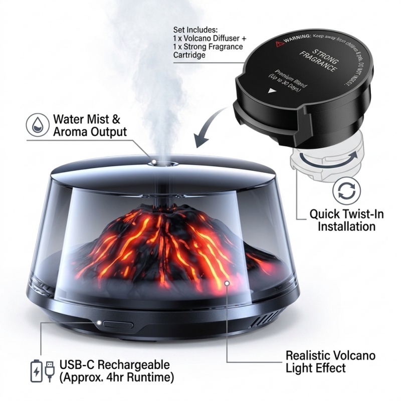 USB Car Air Diffuser Volcano M - Home Fragrance Mist recension och pris